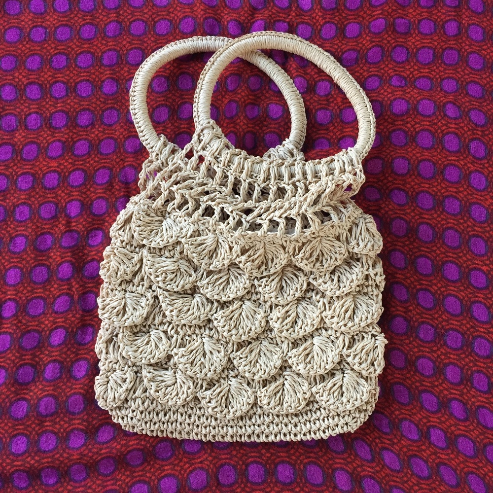 Small Woven Straw Beach Bag